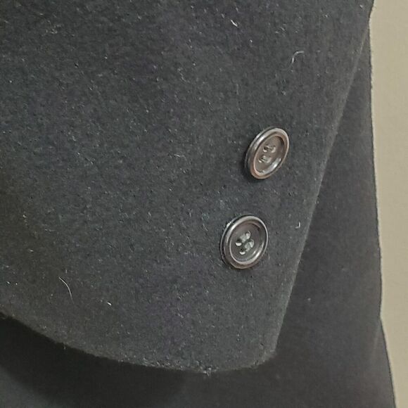 Vintage 100% Pure Cashmere Car Top Coat Mens 44" Chest Large Long Black Lined - Picture 8 of 15